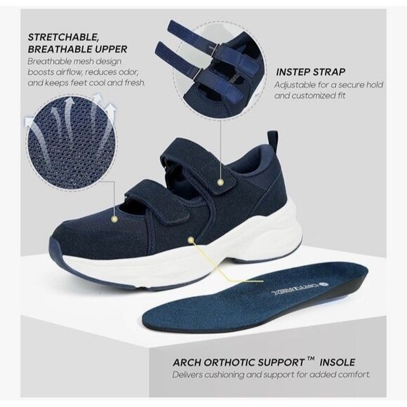 ORTOREX Women's Orthopedic Arch Support Sandals Diabetic Walking Shoes Size 9 - Picture 9 of 16